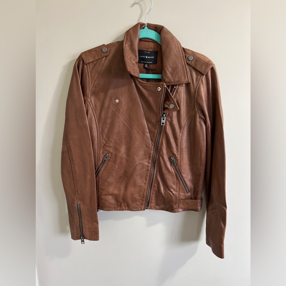 Lucky brand genuine leather jacket brand new with tags​